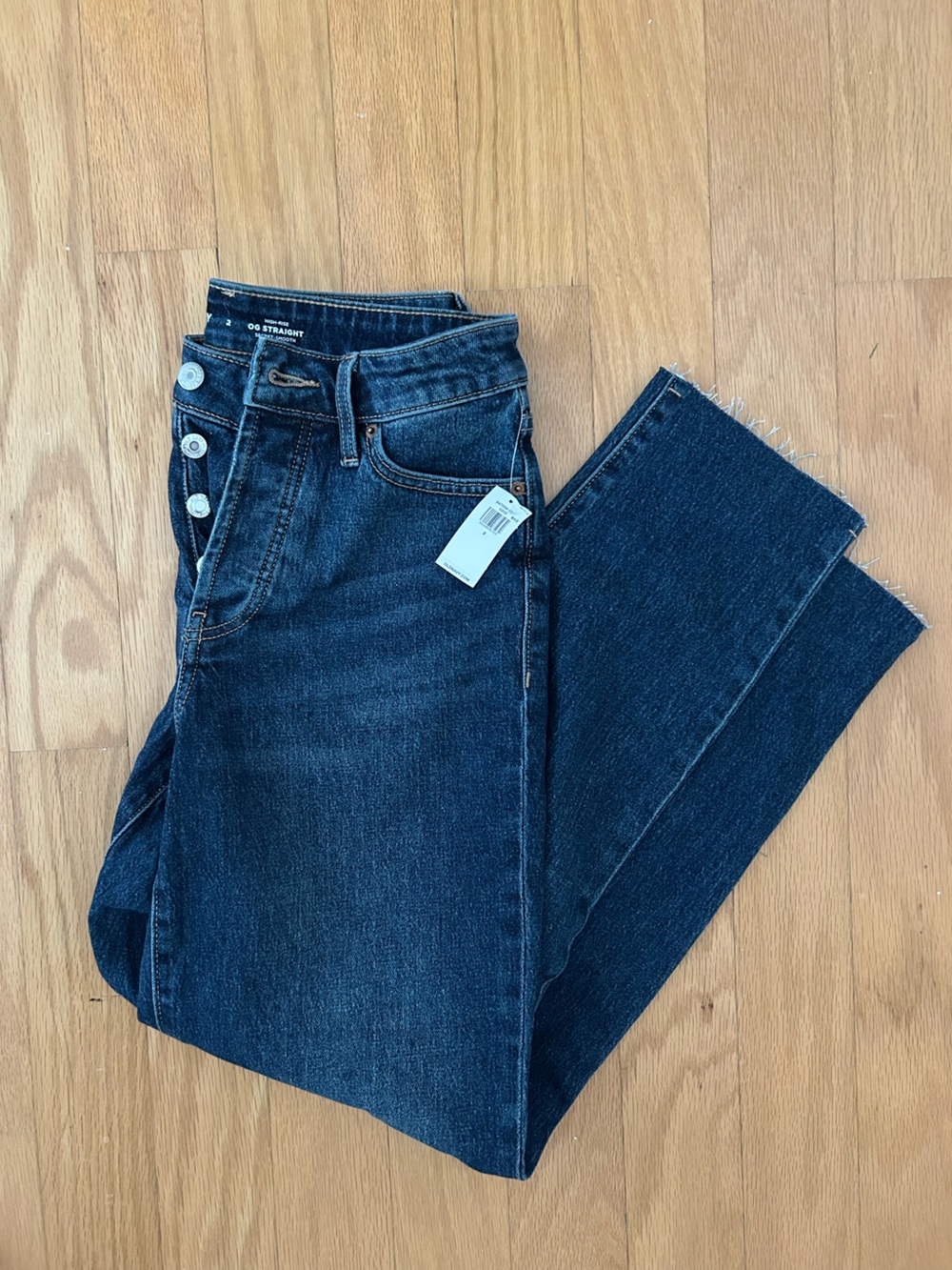 NWT Old Navy Women’s High Rise OG Straight Jeans Dark Wash Button Fly - Size 2